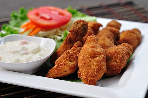 Deep-fried Mushrooms with Mayonnaise Sauce
